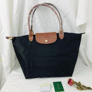 NWT Longchamp Le Pliage Original Large Shoulder Nylon Bag Tote  Black